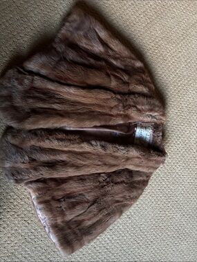 Luxurious Brown Fur Cape Jacket